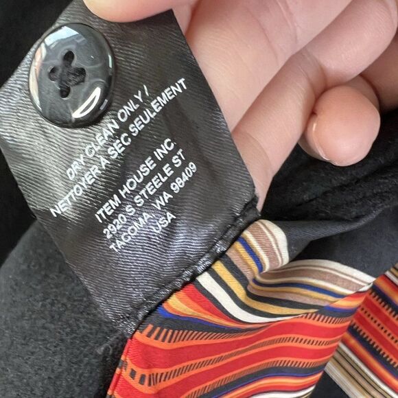 Pendleton Black Funnel Neck Full Zip Mid Length Wool Coat - Picture 11 of 11